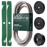Products -  UDC Parts Mower Kit / Belt 539117245 + Pulley 129861 + Pulley 195945 + Pulley 532196106 + 2 Pack Blades 138971 / Fits Husqvarna RZ4219