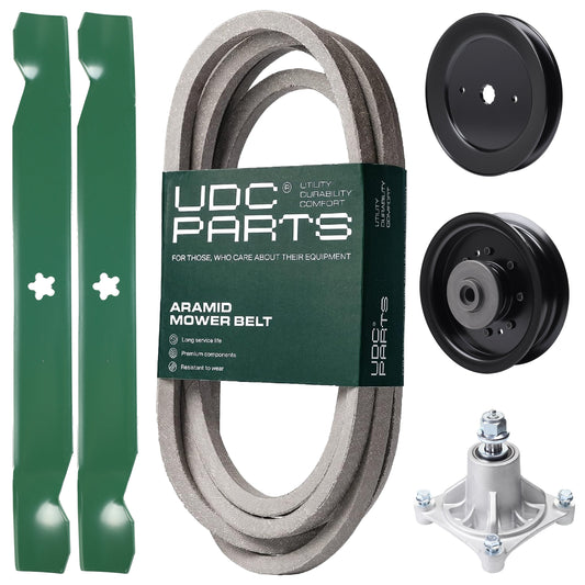 Products -  UDC Parts Mower Kit / Belt 539117245 + Pulley 129861 + Pulley 532196104 + Spindle 532174356 + 2 Pack Blades 138971 / Fits Husqvarna RZ4619 RZ4620 RZ5422 RZ5424