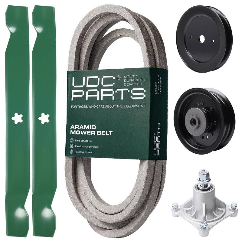 Products -  UDC Parts Mower Kit / Belt 539114557 + Pulley 129861 + Pulley 532196104 + Spindle 532174356 + 2 Pack Blades 138971 / Fits Husqvarna RZ4619 RZ4620 RZ5422 RZ5424