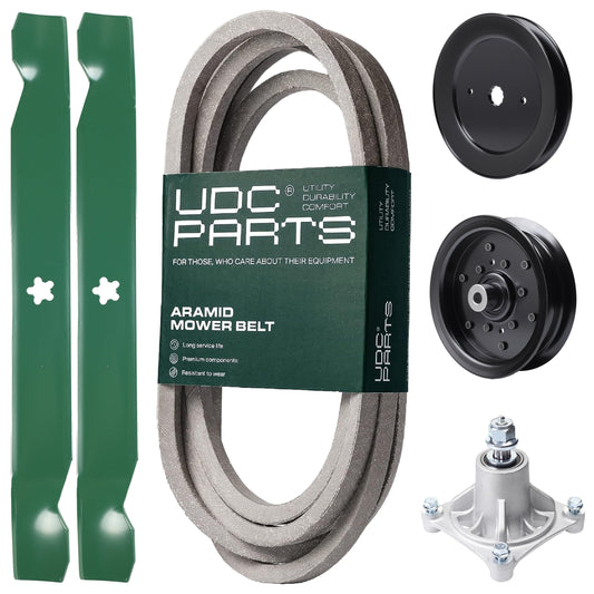 Products -  UDC Parts Mower Kit / Belt 539117245 + Pulley 129861 + Pulley 532196106 + Spindle 532174356 + 2 Pack Blades 138971 / Fits Husqvarna RZ4219 RZ4619 RZ4620 RZ5422 RZ5424