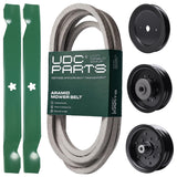 Products -  UDC Parts Mower Kit / Belt 539114557 + Pulley 129861 + Pulley 532196106 + Pulley 532196104 + 2 Pack Blades 138971 / Fits Husqvarna RZ4619 RZ4620 RZ5422 RZ5424