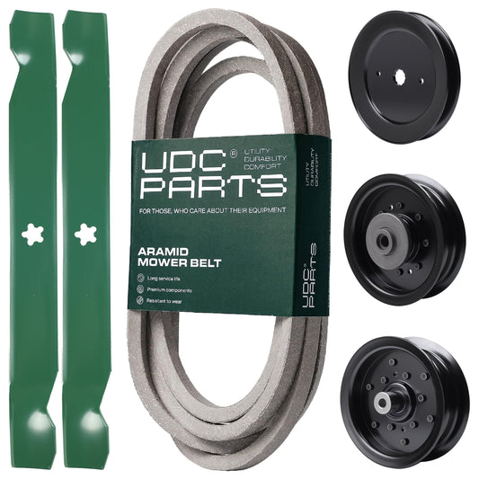 Products -  UDC Parts Mower Kit / Belt 539117245 + Pulley 129861 + Pulley 532196106 + Pulley 532196104 + 2 Pack Blades 138971 / Fits Husqvarna RZ4619 RZ4620 RZ5422 RZ5424