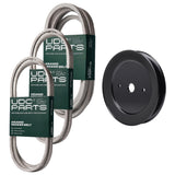  UDC Parts Mower Kit / Belt 130969 + Belt 140218 + Belt 197242 + Pulley 129861 / Fits Husqvarna YTH1848 XP