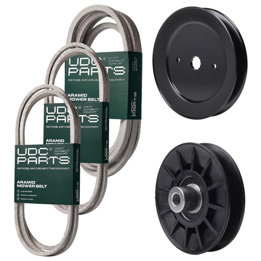 Products -  UDC Parts Mower Kit / Belt 130969 + Belt 140218 + Belt 196103 + Pulley 129861 + Pulley 532194326 / Fits Poulan Pro PBGT22H54 PBGT26H54