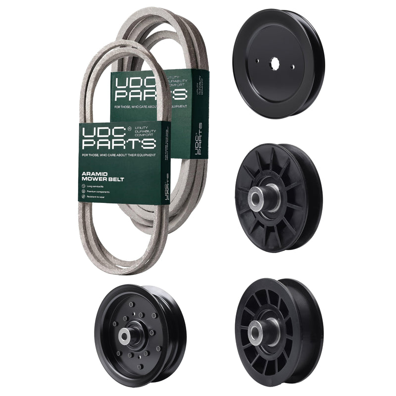 Products -  UDC Parts Mower Kit / Belt 140218 + Belt 196103 + Pulley 129861 + Pulley 532194326 + Pulley 532196106 + Pulley 532194327 / Fits Statesman SOGT26H54