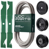 Products -  UDC Parts Mower Kit / Belt 539114557 + Pulley 129861 + Pulley 532196106 + Pulley 532196104 + 2 Pack Blades 405380 / Fits Husqvarna LSZ4622 LSZ5422 LSZ5424