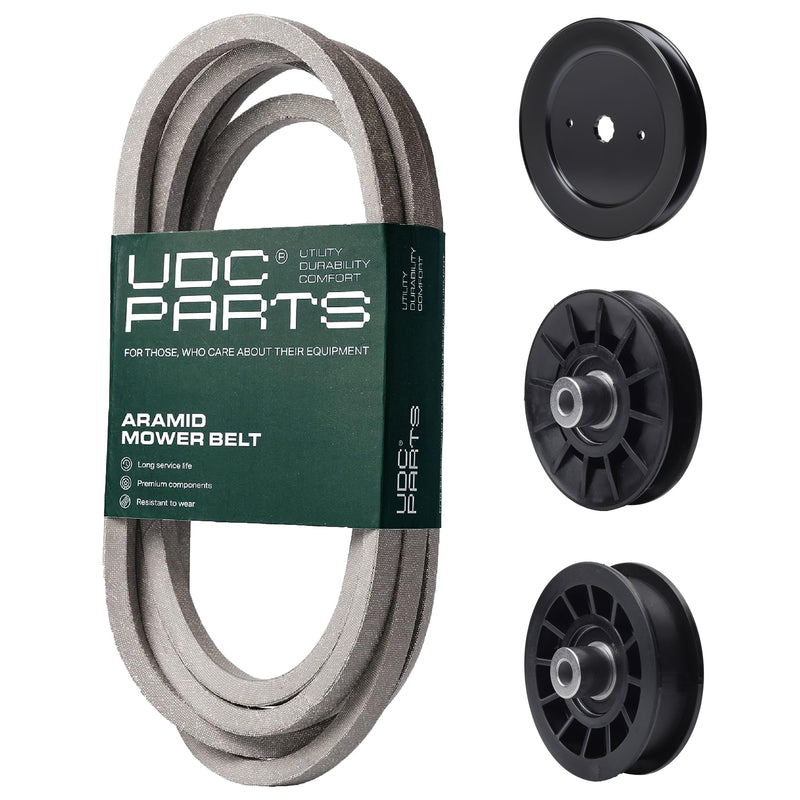 MOWER PARTS -  UDC Parts Mower Kit / Belt 196103 + Pulley 129861 + Pulley 532194326 + Pulley 532194327 / Fits Statesman SOGT26H54