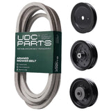 Products -  UDC Parts Mower Kit / Belt 539114557 + Pulley 129861 + Pulley 532196106 + Pulley 532196104 / Fits Husqvarna LSZ4622 LSZ5422 LSZ5424 RZ4619 RZ4620 RZ5422 RZ5424