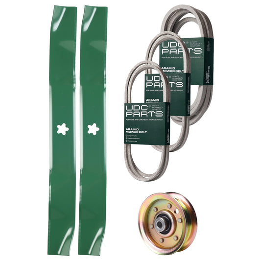 Products -  UDC Parts Mower Kit / Belt 144959 + Belt 174883 + Belt 539109243 + Pulley 173437 + 2 Pack Blades 134149 / Fits Husqvarna LTH1542