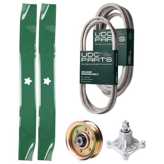 Products -  UDC Parts Mower Kit / Belt 140294 + Belt 539109243 + Pulley 173437 + Spindle 532174356 + 2 Pack Blades 134149 / Fits Husqvarna LTH1542
