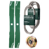 Products -  UDC Parts Mower Kit / Belt 140294 + Belt 539109243 + Pulley 173437 + 2 Pack Blades 134149 / Fits Husqvarna LTH1542