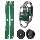Products -  UDC Parts Mower Kit / Belt 130969 + Belt 197242 + Pulley 195945 + Pulley 532196106 + 2 Pack Blades 134149 / Fits Jonsered LT2223A2