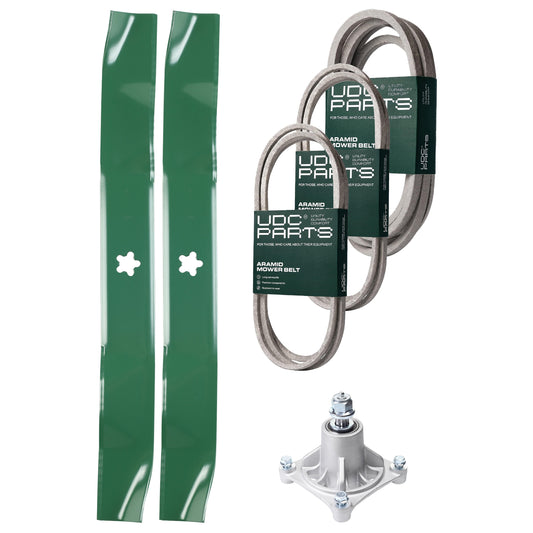 Products -  UDC Parts Mower Kit / Belt 130969 + Belt 197242 + Belt 405143 + Pulley 532194326 + 2 Pack Blades 134149 / Fits Jonsered LT2223A2