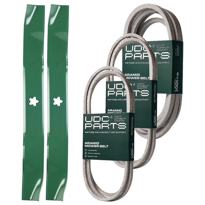 Products -  UDC Parts Mower Kit / Belt 197242 + Belt 197253 + Belt 405143 + 2 Pack Blades 134149 / Fits Jonsered LT2223A2