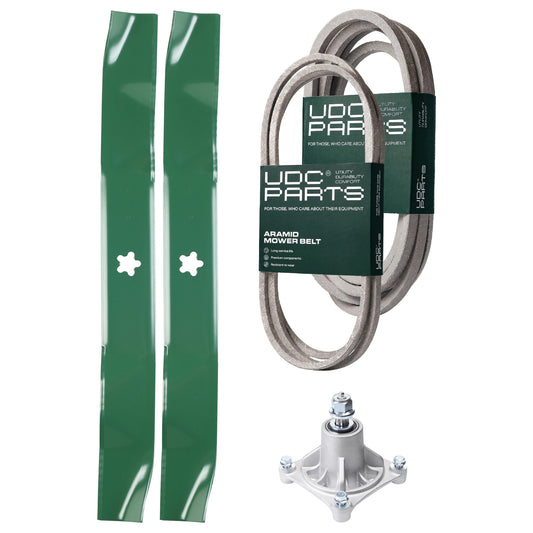 Products -  UDC Parts Mower Kit / Belt 174883 + Belt 539109243 + Spindle 532174356 + 2 Pack Blades 134149 / Fits Husqvarna LTH1542