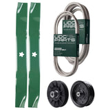 Products -  UDC Parts Mower Kit / Belt 130969 + Belt 197242 + Pulley 532194326 + Pulley 532196106 + 2 Pack Blades 134149 / Fits Jonsered LT2223A2