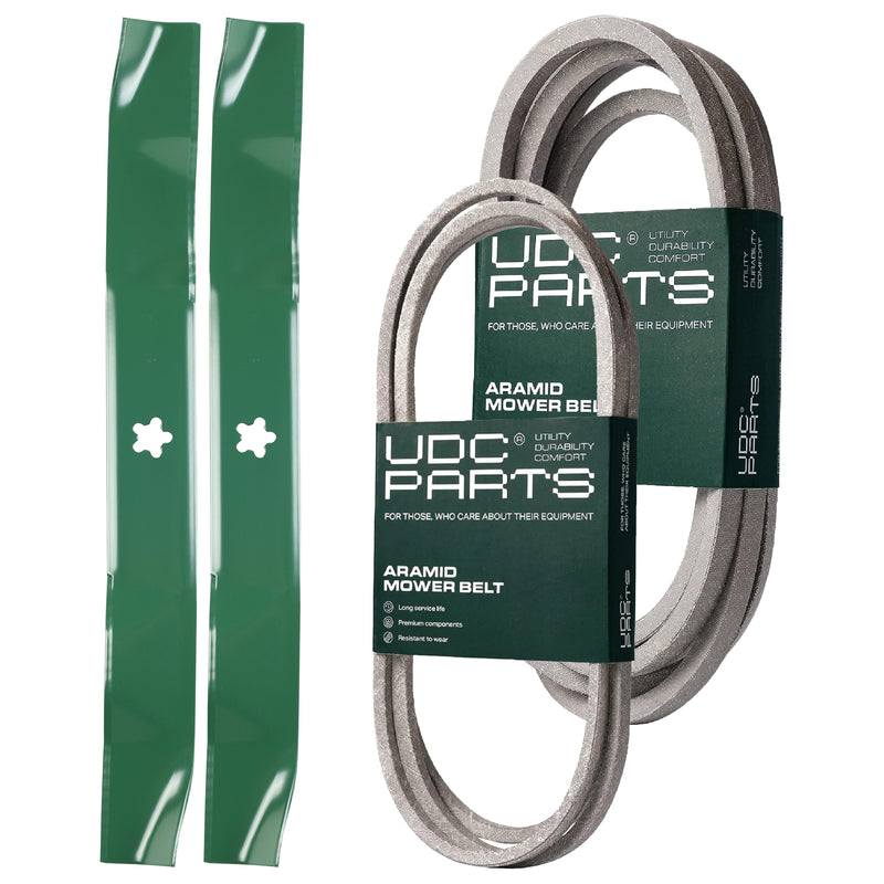 UDC Parts Mower Kit / Belt 140218 + Belt 197242 + 2 Pack Blades 134149 / Fits Jonsered LT2223A2