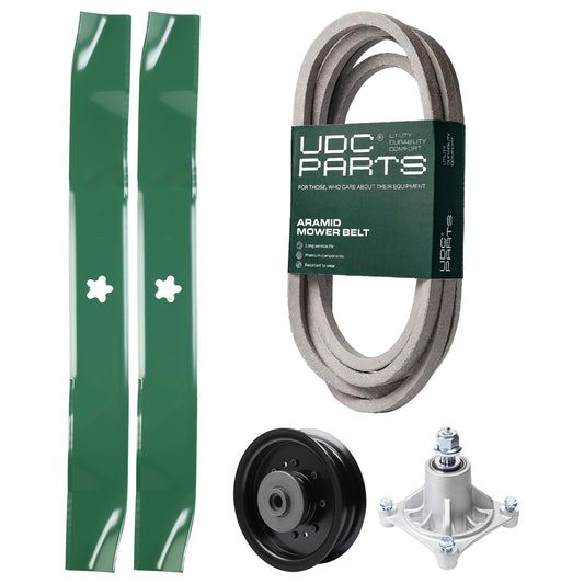 Products -  UDC Parts Mower Kit / Belt 539117245 + Pulley 532196104 + Spindle 532174356 + 2 Pack Blades 134149 / Fits Husqvarna RZ4619 RZ4620 RZ5422 RZ5424