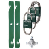 Products -  UDC Parts Mower Kit / Belt 138255 + Belt 194346 + Belt 539117245 + Spindle 532174356 + 2 Pack Blades 138497 / Fits Husqvarna LT1597