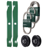 Wholesale Lawn Mower Parts -  UDC Parts Mower Kit / Belt 138255 + Belt 194346 + Belt 539117245 + Pulley 532194326 + Pulley 532194327 + 2 Pack Blades 138497 / Fits Husqvarna LT1597