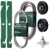 Wholesale Lawn Mower Parts -  UDC Parts Mower Kit / Belt 194346 + Belt 539117245 + Pulley 532194326 + Pulley 532194327 + Spindle 532174356 + 2 Pack Blades 138497 / Fits Husqvarna LT1597