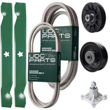 Products -  UDC Parts Mower Kit / Belt 194346 + Belt 539117245 + Pulley 532194326 + Pulley 532196104 + Spindle 532174356 + 2 Pack Blades 138497 / Fits Husqvarna LT1597