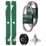Products -  UDC Parts Mower Kit / Belt 138255 + Belt 539117245 + Pulley 532194327 + Spindle 532174356 + 2 Pack Blades 138497 / Fits Husqvarna LT1597