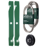 Products -  UDC Parts Mower Kit / Belt 138255 + Belt 539117245 + Pulley 532194326 + 2 Pack Blades 138497 / Fits Husqvarna LT1597