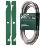  UDC Parts Mower Kit / Belt 539114557 + 2 Pack Blades 532138497 / Fits Husqvarna Z254