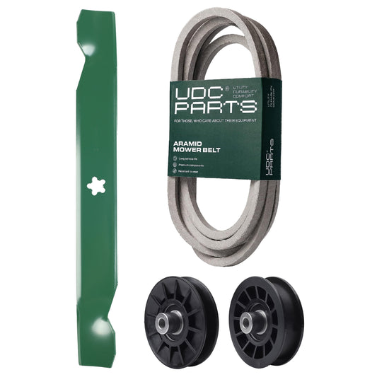 Products -  UDC Parts Mower Kit / Belt 539117245 + Pulley 532194326 + Pulley 532194327 + 2 Pack Blades 138497 / Fits Husqvarna LT1597