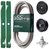 Products -  UDC Parts Mower Kit / Belt 539117245 + Pulley 195945 + Pulley 532196106 + Spindle 532174356 + 2 Pack Blades 138971 / Fits Husqvarna RZ4219