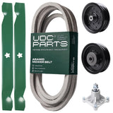 Products -  UDC Parts Mower Kit / Belt 539114557 + Pulley 532196106 + Pulley 532196104 + Spindle 532174356 + 2 Pack Blades 138971 / Fits Husqvarna RZ4619 RZ4620 RZ5422 RZ5424