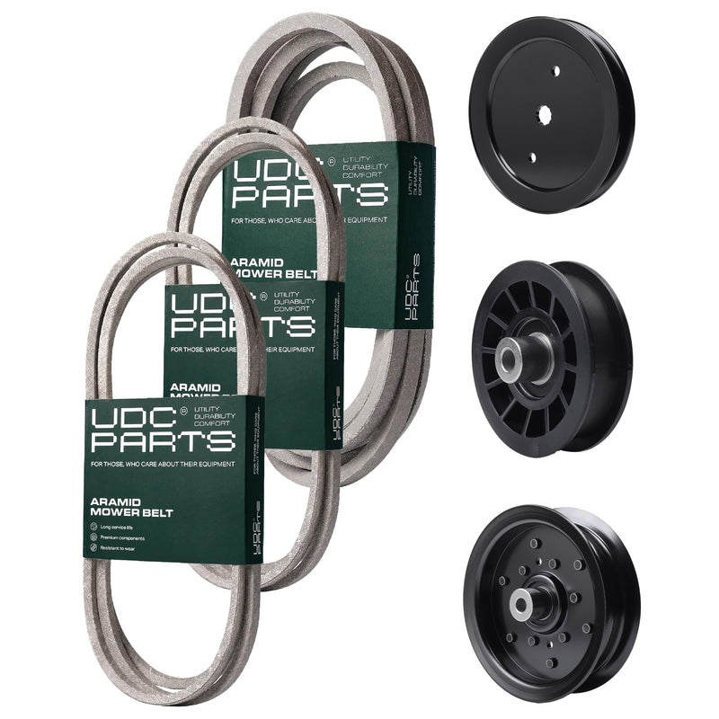 Products -  UDC Parts Mower Kit / Belt 130969 + Belt 197242 + Belt 405143 + Pulley 195945 + Pulley 532196106 + Pulley 532194327 / Fits Jonsered LT2320A2