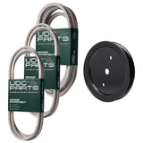 Products -  UDC Parts Mower Kit / Belt 130969 + Belt 197242 + Belt 197253 + Pulley 195945 / Fits Jonsered LT2223A2