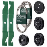 Wholesale Lawn Mower Parts -  UDC Parts Mower Kit / Belt 197242 + Belt 405143 + Pulley 195945 + Pulley 532194326 + Pulley 532196106 + Pulley 532194327 + 2 Pack Blades 405380 / Fits Jonsered LT2320A2