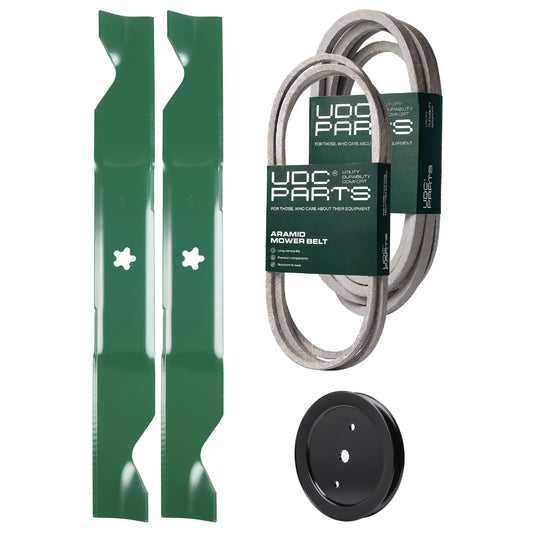 Products -  UDC Parts Mower Kit / Belt 197242 + Belt 197253 + Pulley 195945 + 2 Pack Blades 405380 / Fits Jonsered LT2223A2