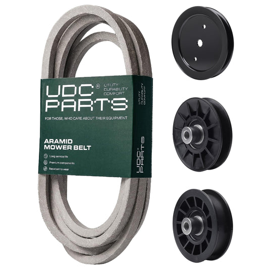 Products -  UDC Parts Mower Kit / Belt 197242 + Pulley 195945 + Pulley 532194326 + Pulley 532194327 / Fits Jonsered LT2320A2