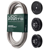  UDC Parts Mower Kit / Belt 197242 + Pulley 195945 + Pulley 532194326 + Pulley 532194327 / Fits Jonsered LT2320A2