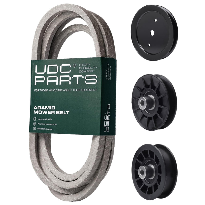  UDC Parts Mower Kit / Belt 197242 + Pulley 195945 + Pulley 532194326 + Pulley 532194327 / Fits Jonsered LT2320A2