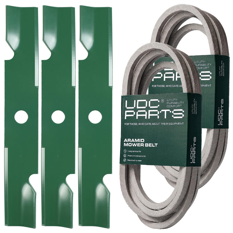 Aftermarket Lazer Mower Parts -  UDC Parts Mower Kit / Belt 103-4014 + Belt 109-8073 + 3 Pack Blades 103-6401 / Fits Exmark Lazer Z AS