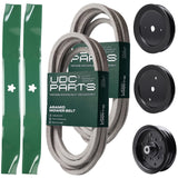 Wholesale Lawn Mower Parts -  UDC Parts Mower Kit / Belt 539114557 + Belt 539117245 + Pulley 129861 + Pulley 195945 + Pulley 532196106 + 2 Pack Blades 134149 / Fits Husqvarna RZ4219