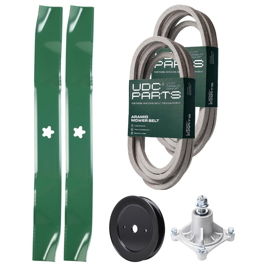 Products -  UDC Parts Mower Kit / Belt 539114557 + Belt 539117245 + Pulley 129861 + Spindle 532174356 + 2 Pack Blades 134149 / Fits Husqvarna RZ4219 RZ4619 RZ4620 RZ5422 RZ5424