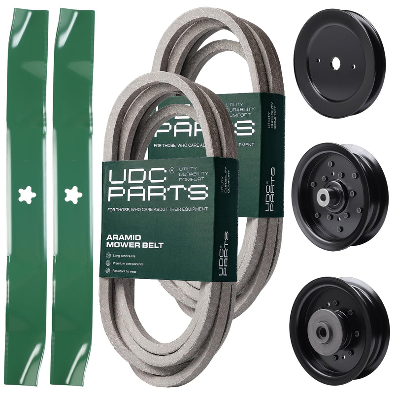 Wholesale Lawn Mower Parts -  UDC Parts Mower Kit / Belt 539114557 + Belt 539117245 + Pulley 129861 + Pulley 532196106 + Pulley 532196104 + 2 Pack Blades 134149 / Fits Husqvarna RZ4619 RZ4620 RZ5422 RZ5424
