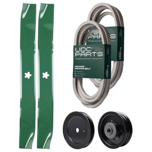 Products -  UDC Parts Mower Kit / Belt 539114557 + Belt 539117245 + Pulley 129861 + Pulley 532196104 + 2 Pack Blades 134149 / Fits Husqvarna RZ4619 RZ4620 RZ5422 RZ5424