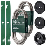 Wholesale Lawn Mower Parts -  UDC Parts Mower Kit / Belt 539114557 + Belt 539117245 + Pulley 129861 + Pulley 195945 + Pulley 532196106 + 2 Pack Blades 138971 / Fits Husqvarna RZ4219
