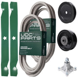 Wholesale Lawn Mower Parts -  UDC Parts Mower Kit / Belt 539114557 + Belt 539117245 + Pulley 129861 + Pulley 532196104 + Spindle 532174356 + 2 Pack Blades 138971 / Fits Husqvarna RZ4619 RZ4620 RZ5422 RZ5424