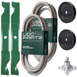 Wholesale Lawn Mower Parts -  UDC Parts Mower Kit / Belt 539114557 + Belt 539117245 + Pulley 129861 + Pulley 195945 + Spindle 532174356 + 2 Pack Blades 405380 / Fits Husqvarna RZ4219