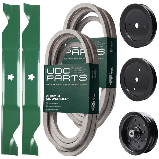 Wholesale Lawn Mower Parts -  UDC Parts Mower Kit / Belt 539114557 + Belt 539117245 + Pulley 129861 + Pulley 195945 + Pulley 532196106 + 2 Pack Blades 405380 / Fits Husqvarna RZ4219