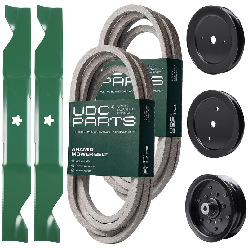 Wholesale Lawn Mower Parts -  UDC Parts Mower Kit / Belt 539114557 + Belt 539117245 + Pulley 129861 + Pulley 195945 + Pulley 532196106 + 2 Pack Blades 405380 / Fits Husqvarna RZ4219