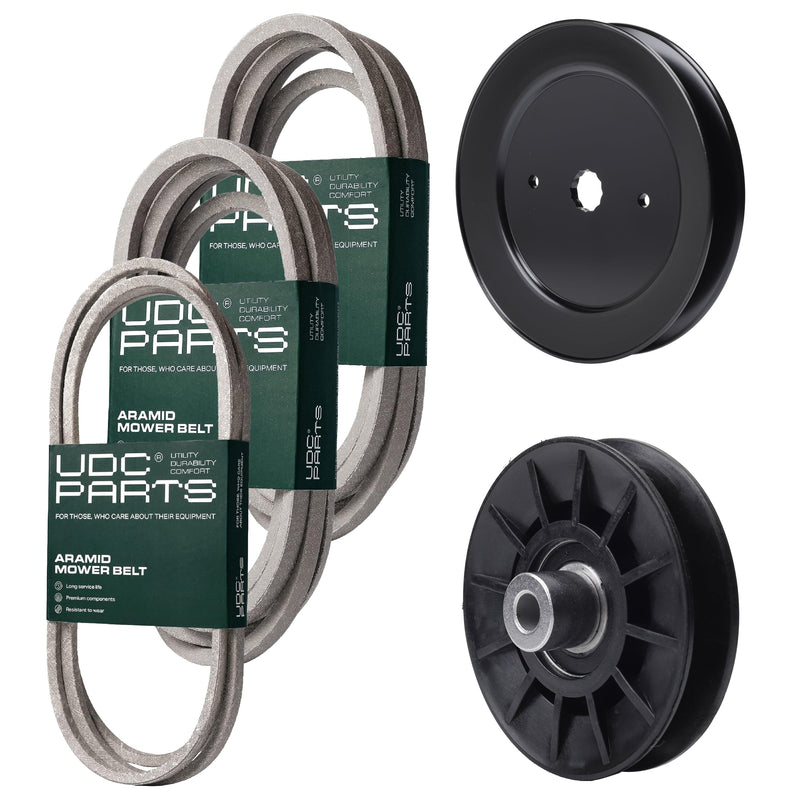  UDC Parts Mower Kit / Belt 140294 + Belt 196103 + Belt 197242 + Pulley 129861 + Pulley 532194326 / Fits Husqvarna GTH264T